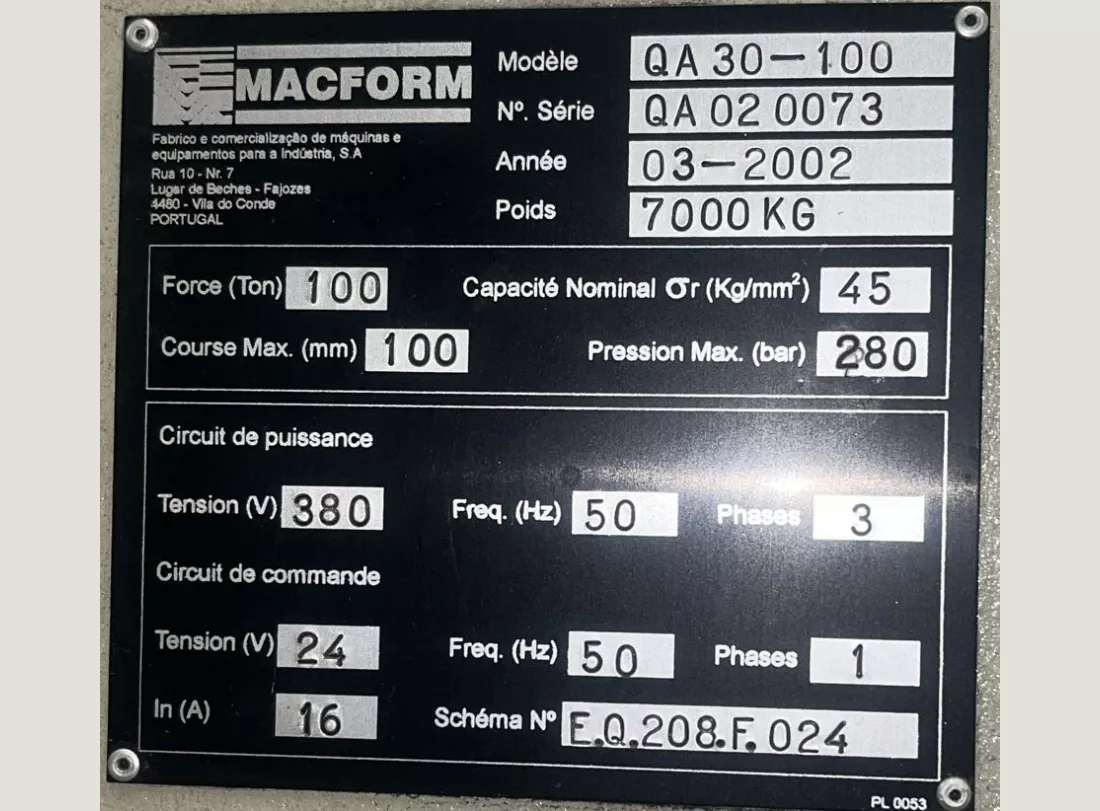 Presse Plieuse MACFORM QA 30-100 6
