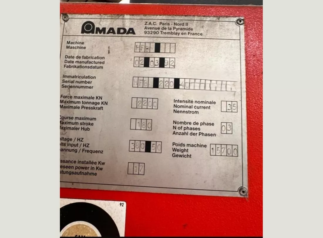 Press Brake AMADA HFB 4000 x 220T 6