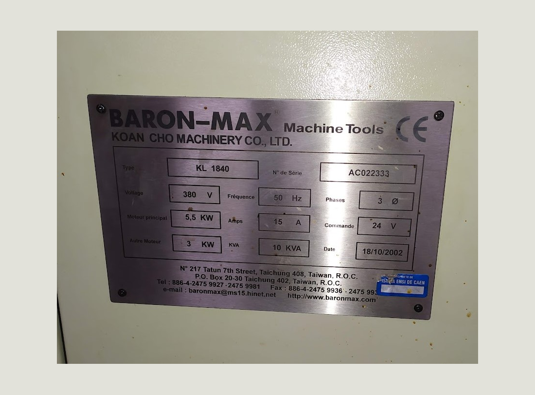 Lathe BARON MAX KL1840 2