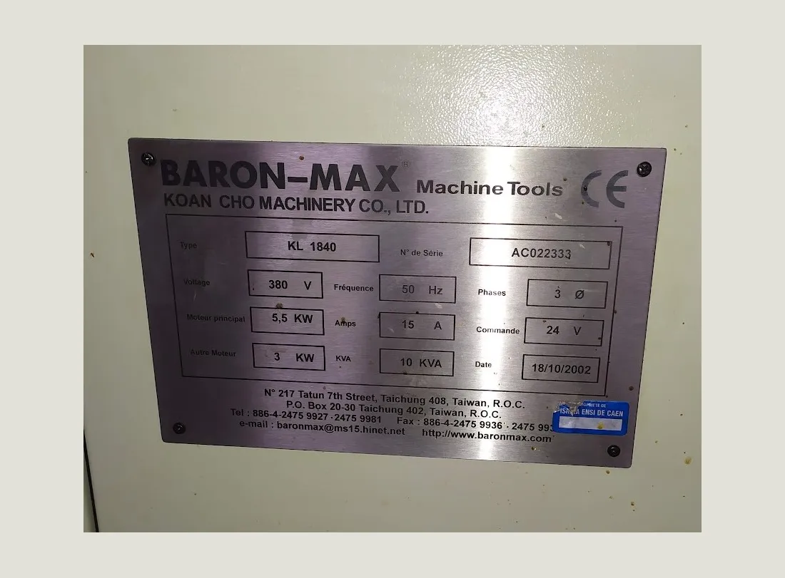 Lathe BARON MAX KL1840 3