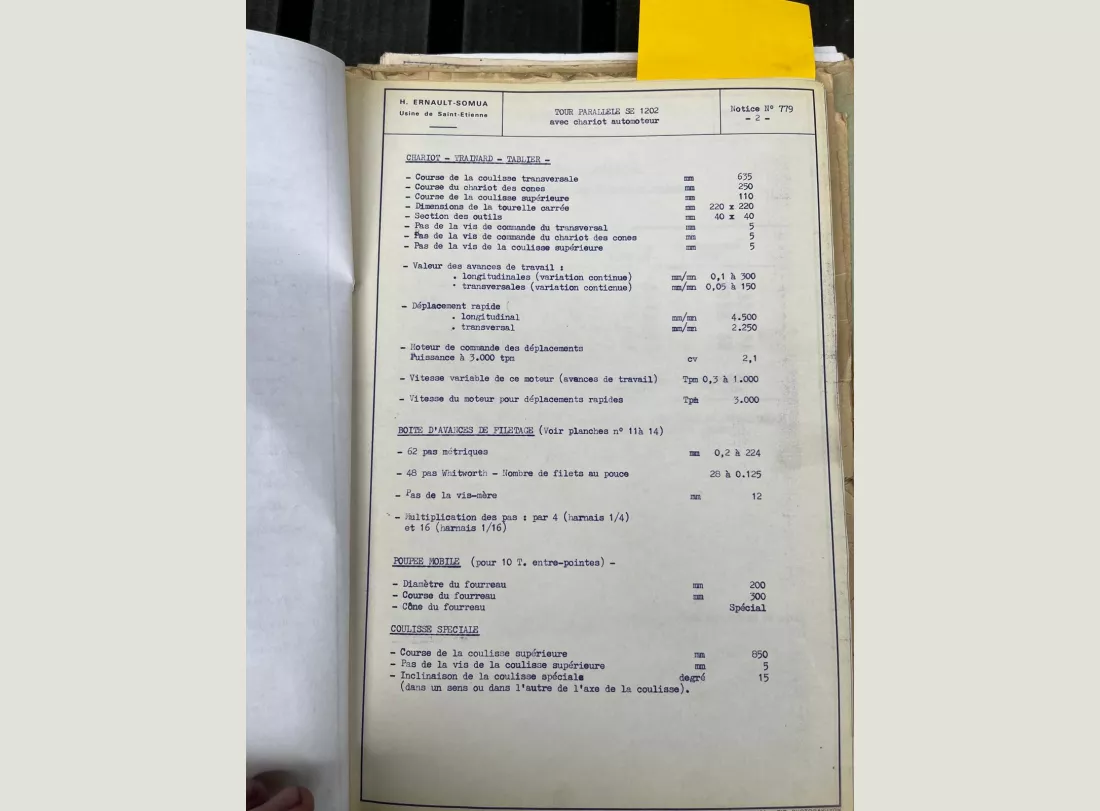 Lathe ERNAULT SOMUA SE1200 13